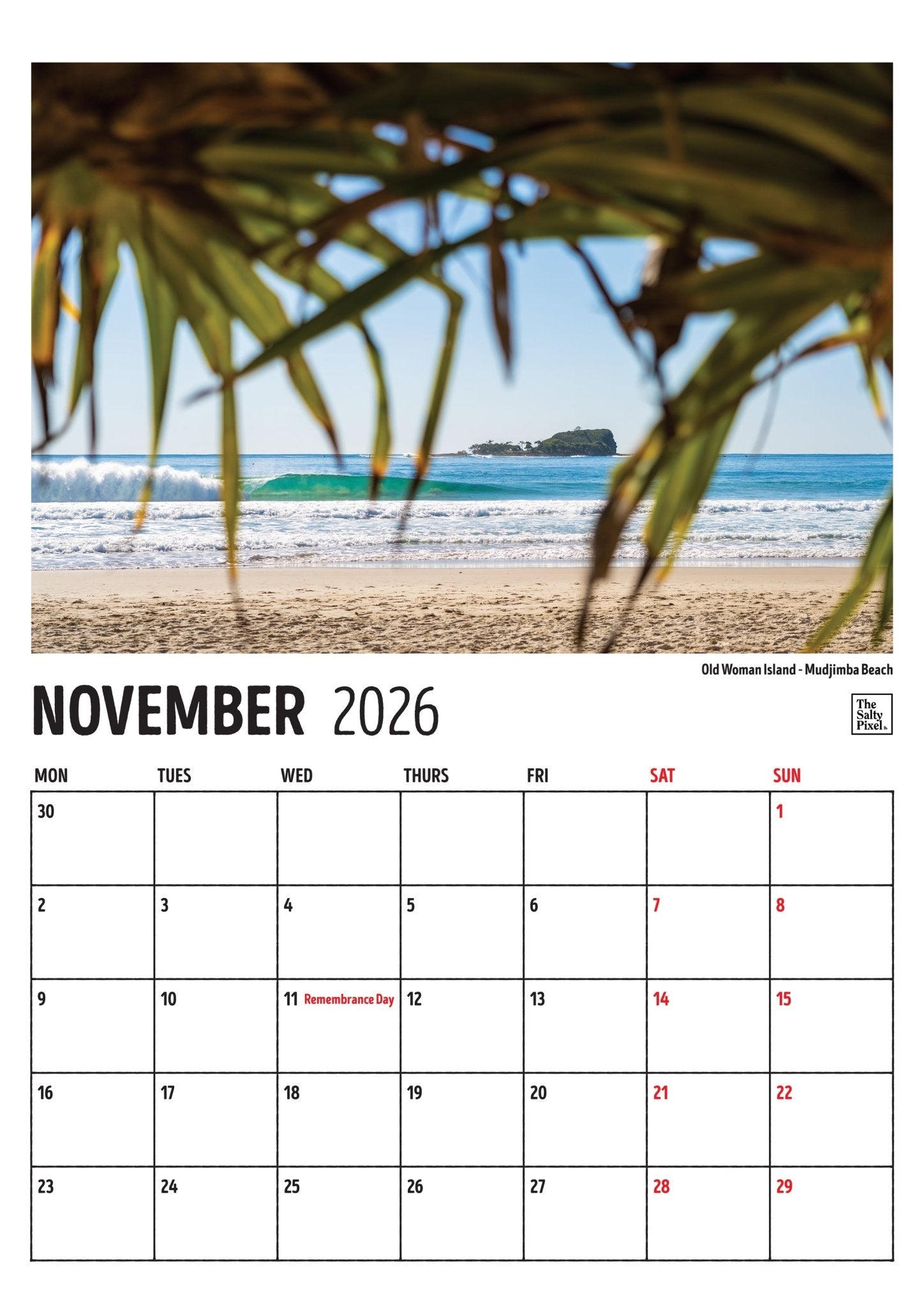 2026 Sunshine Coast A3 Calendar