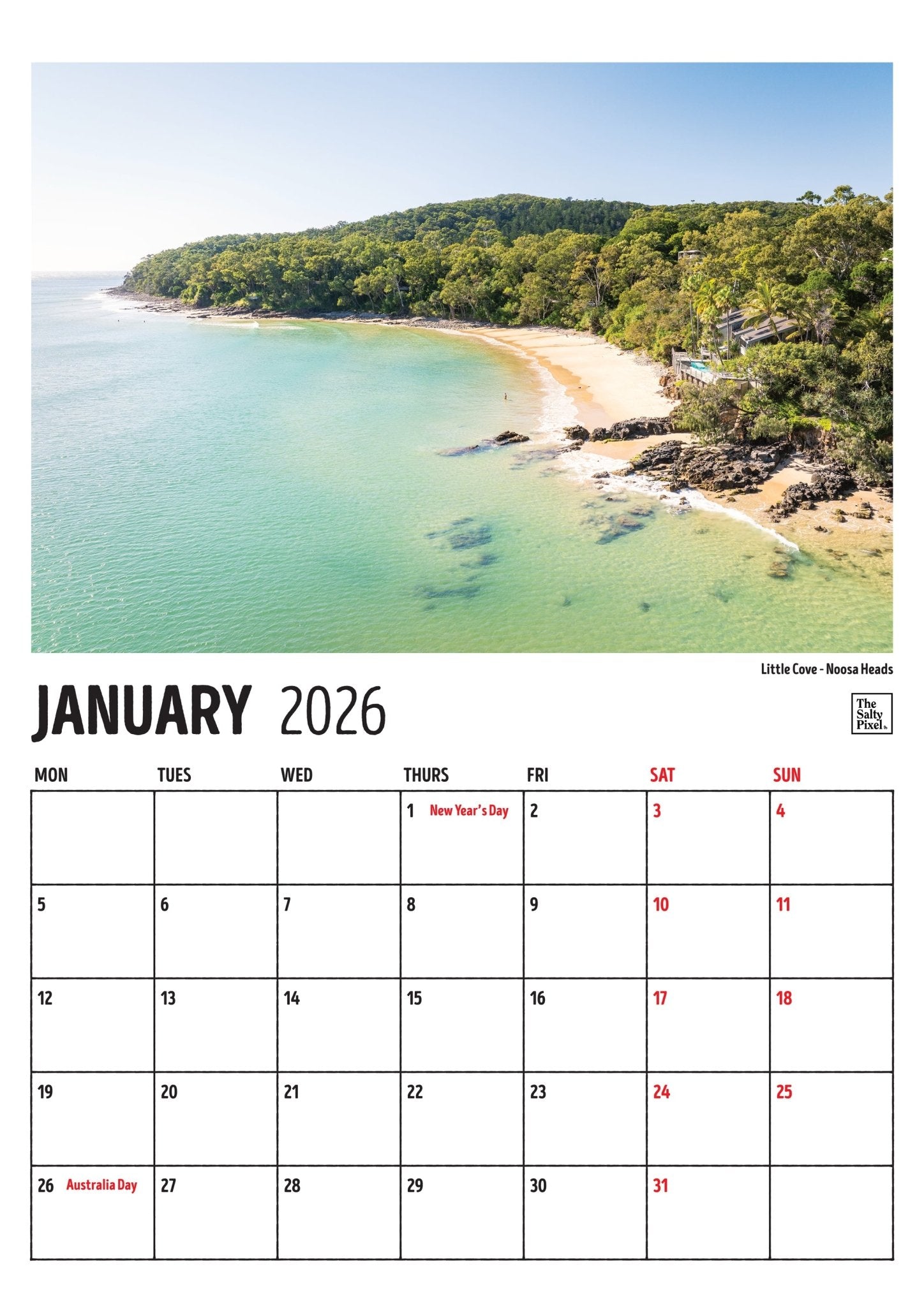 2026 Sunshine Coast A3 Calendar