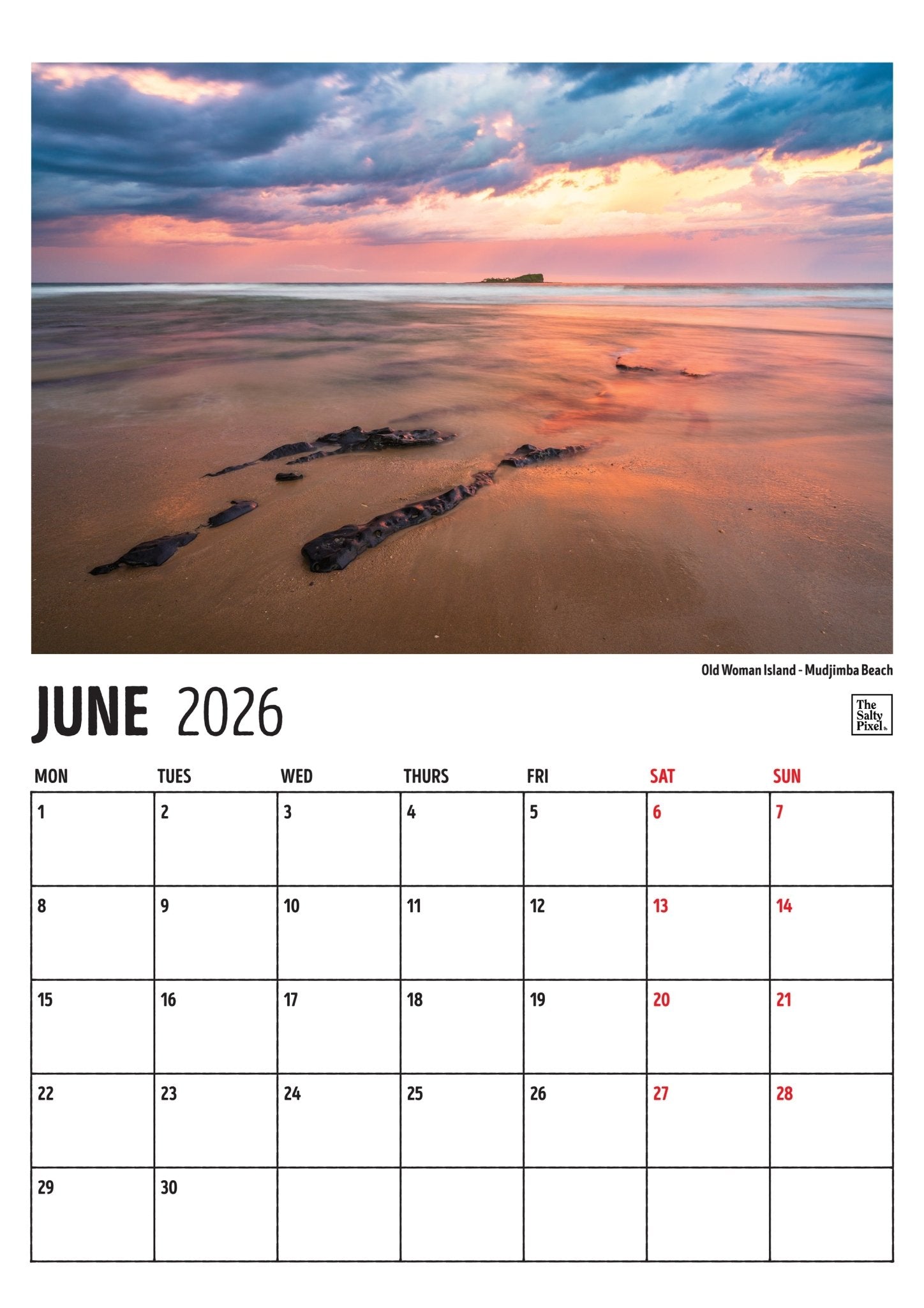 2026 Sunshine Coast A3 Calendar
