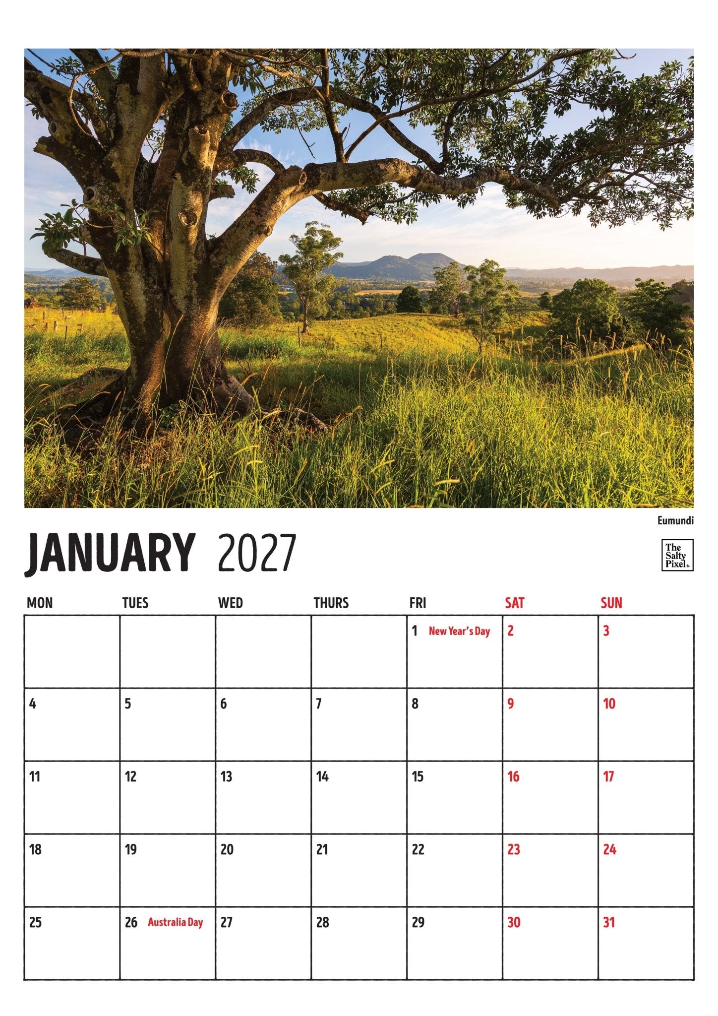 2026 Sunshine Coast A3 Calendar