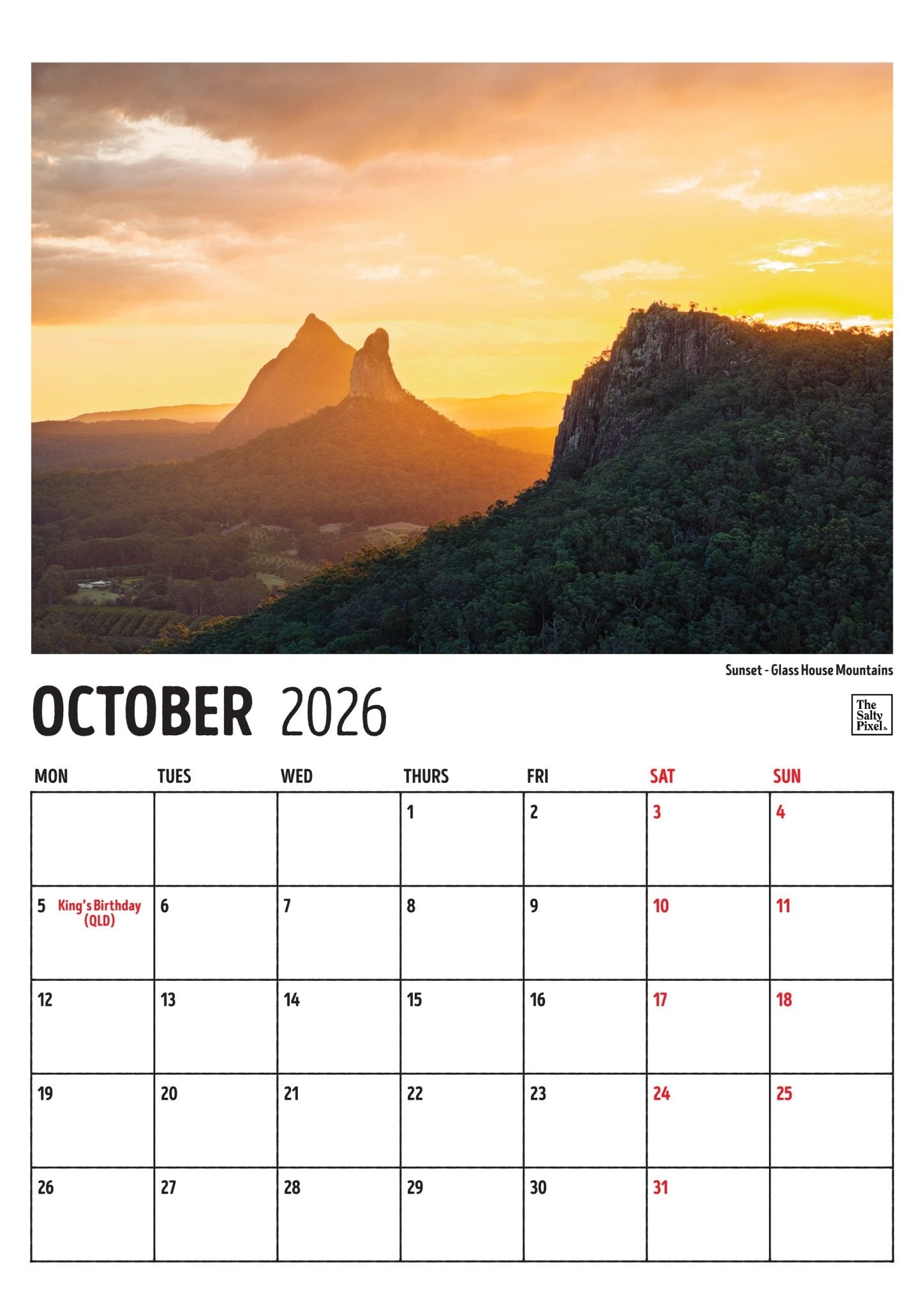 2026 Sunshine Coast A3 Calendar