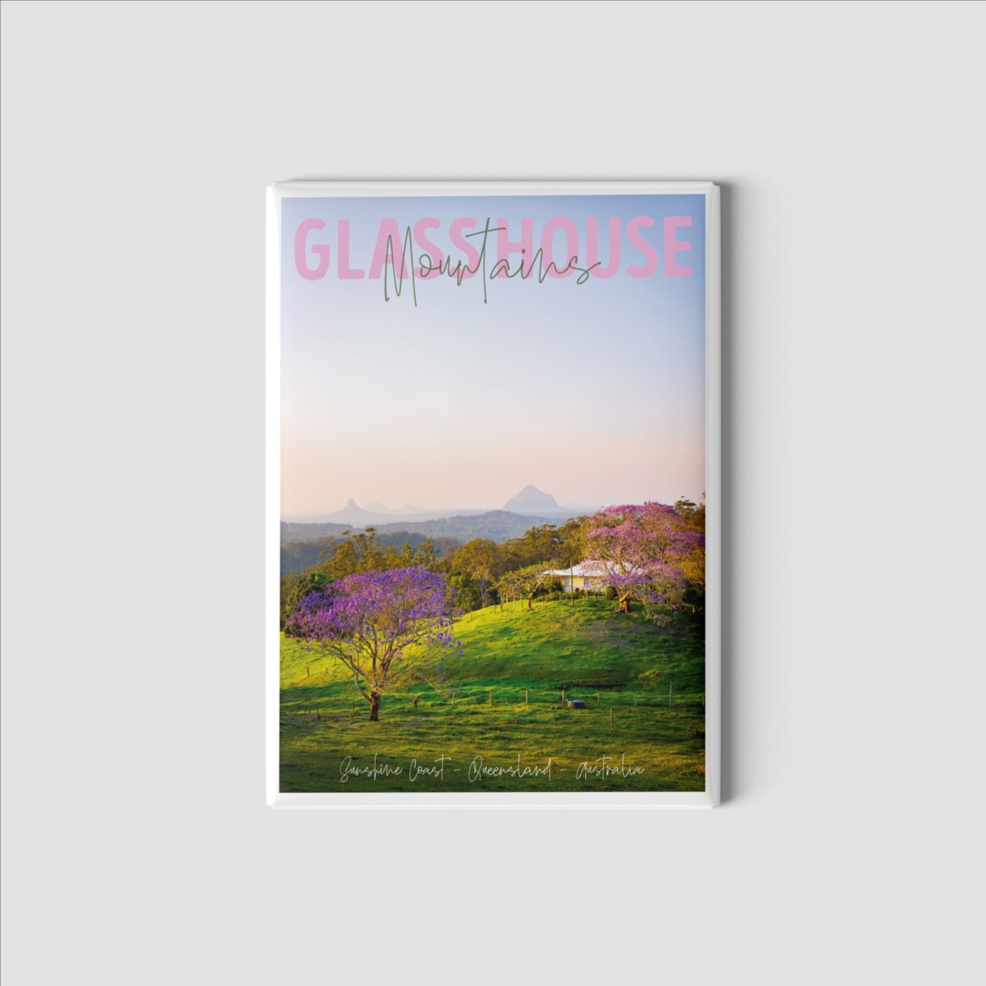 The Salty Pixel - Fridge Magnet - Glass House Mountains - Jacaranda Farmhouse - metafield_custom.location - metafield_custom.subject